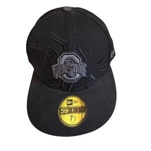 New Era 59FIFTY Ohio State Buckeyes Fitted Hat Black 7 1/2 NCAA Trilogy Cap